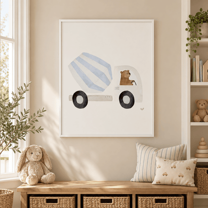 Builder Bear Cement Mixer Canvas Print