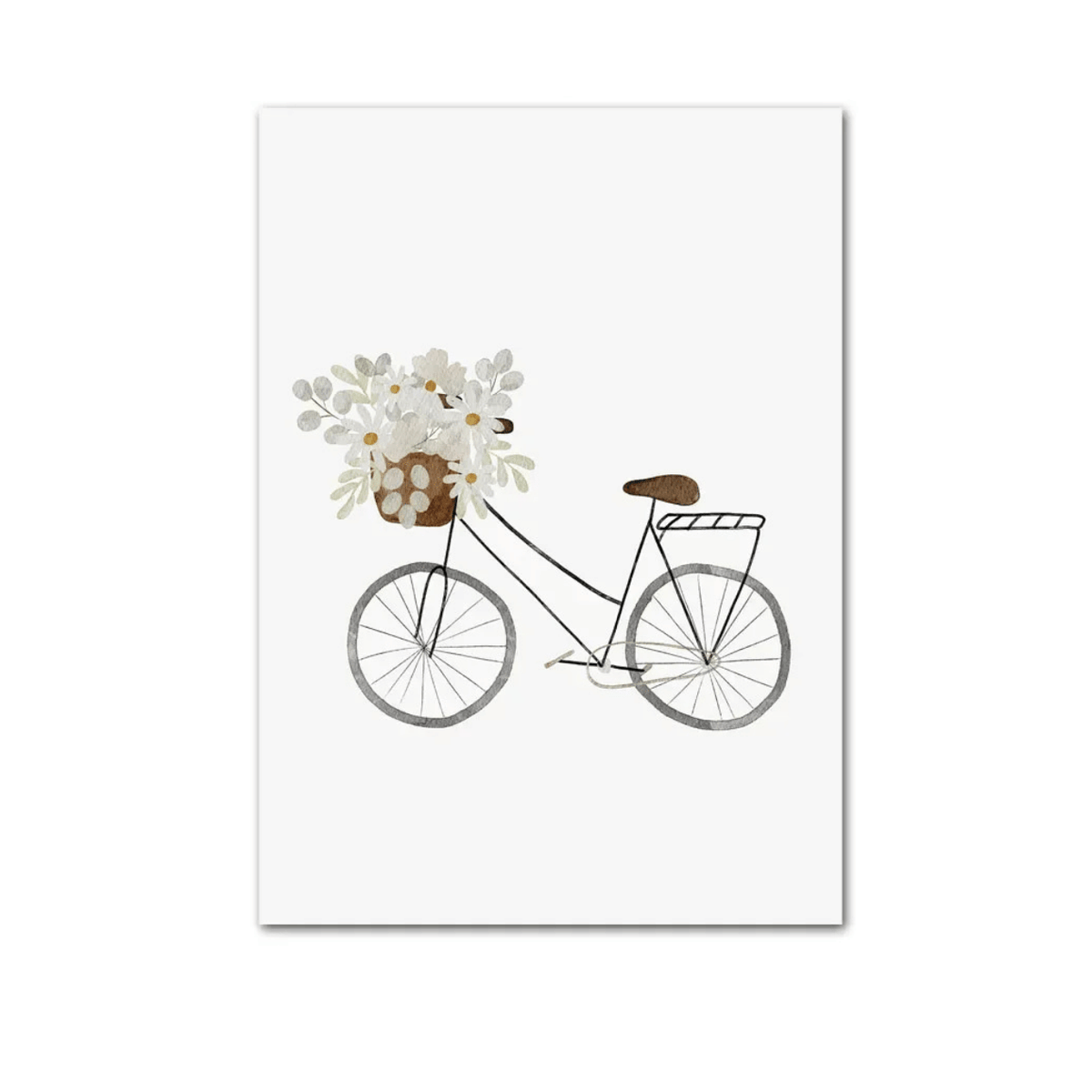 Daisy Bicycle Basket Canvas Print