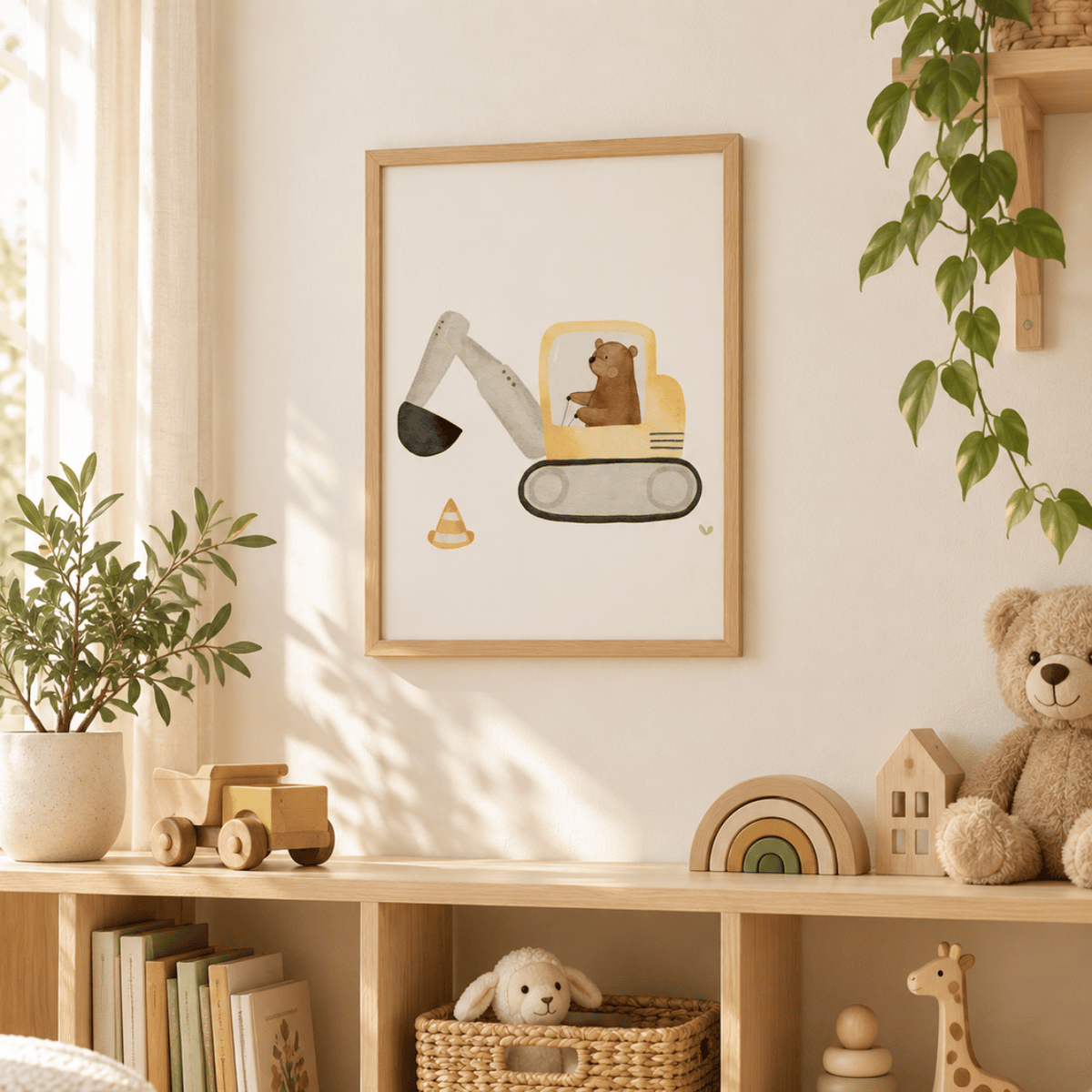 Dig Day Bear Canvas Print