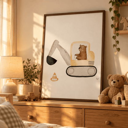 Dig Day Bear Canvas Print