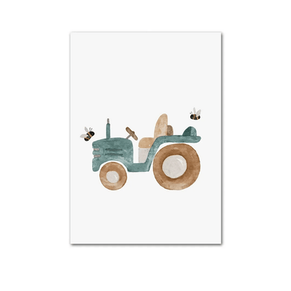 Little Green Tractor Canvas Print