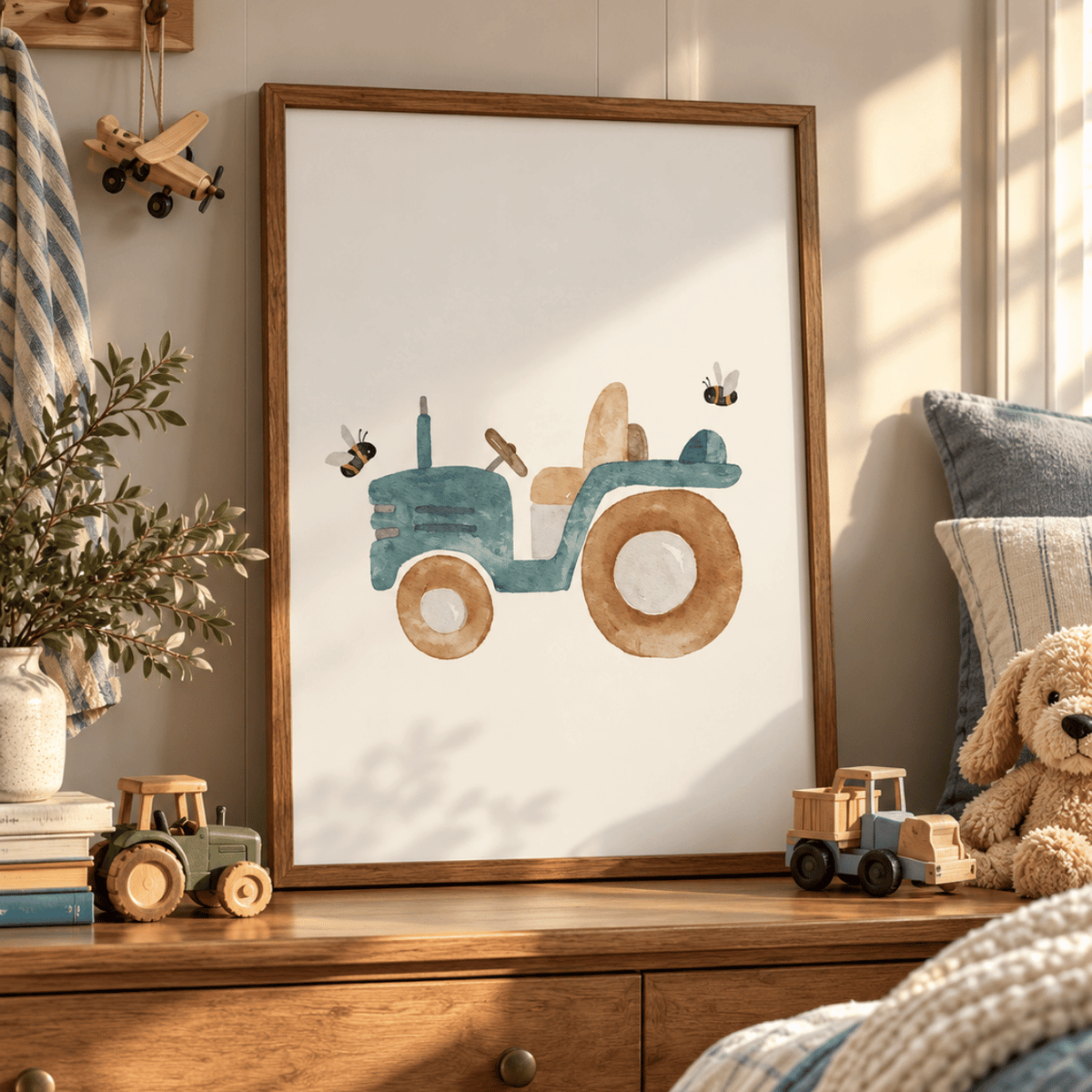 Little Green Tractor Canvas Print