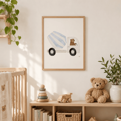 Builder Bear Cement Mixer Canvas Print