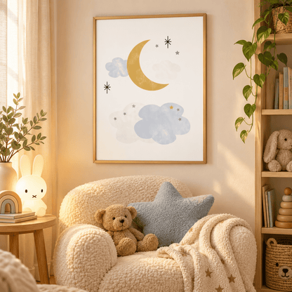 Moonlit Drift Celestial Canvas Print