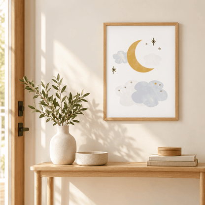 Moonlit Drift Celestial Canvas Print