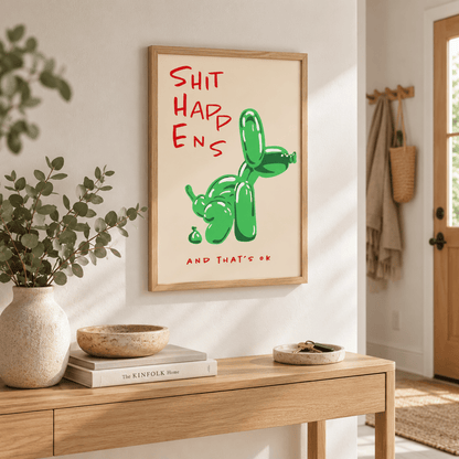Shit Happens Balloon Dog Canvas Print
