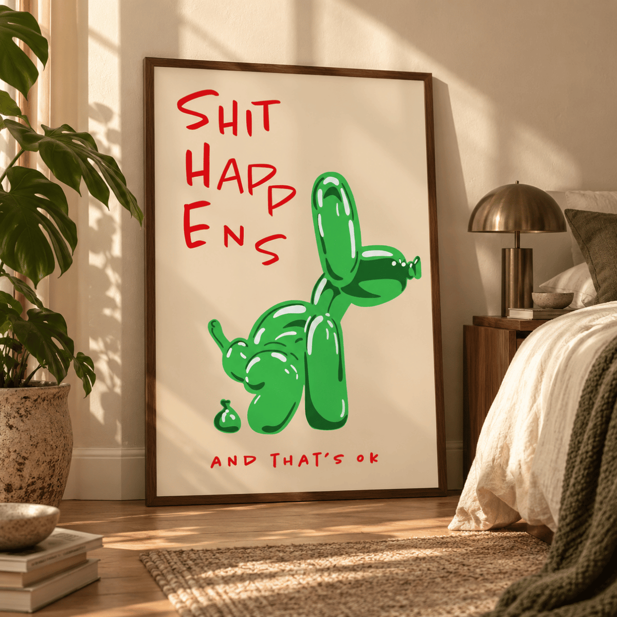 Shit Happens Balloon Dog Canvas Print