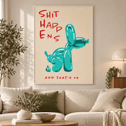 Shit Happens Balloon Dog Canvas Print