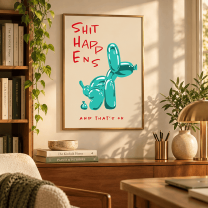 Shit Happens Balloon Dog Canvas Print