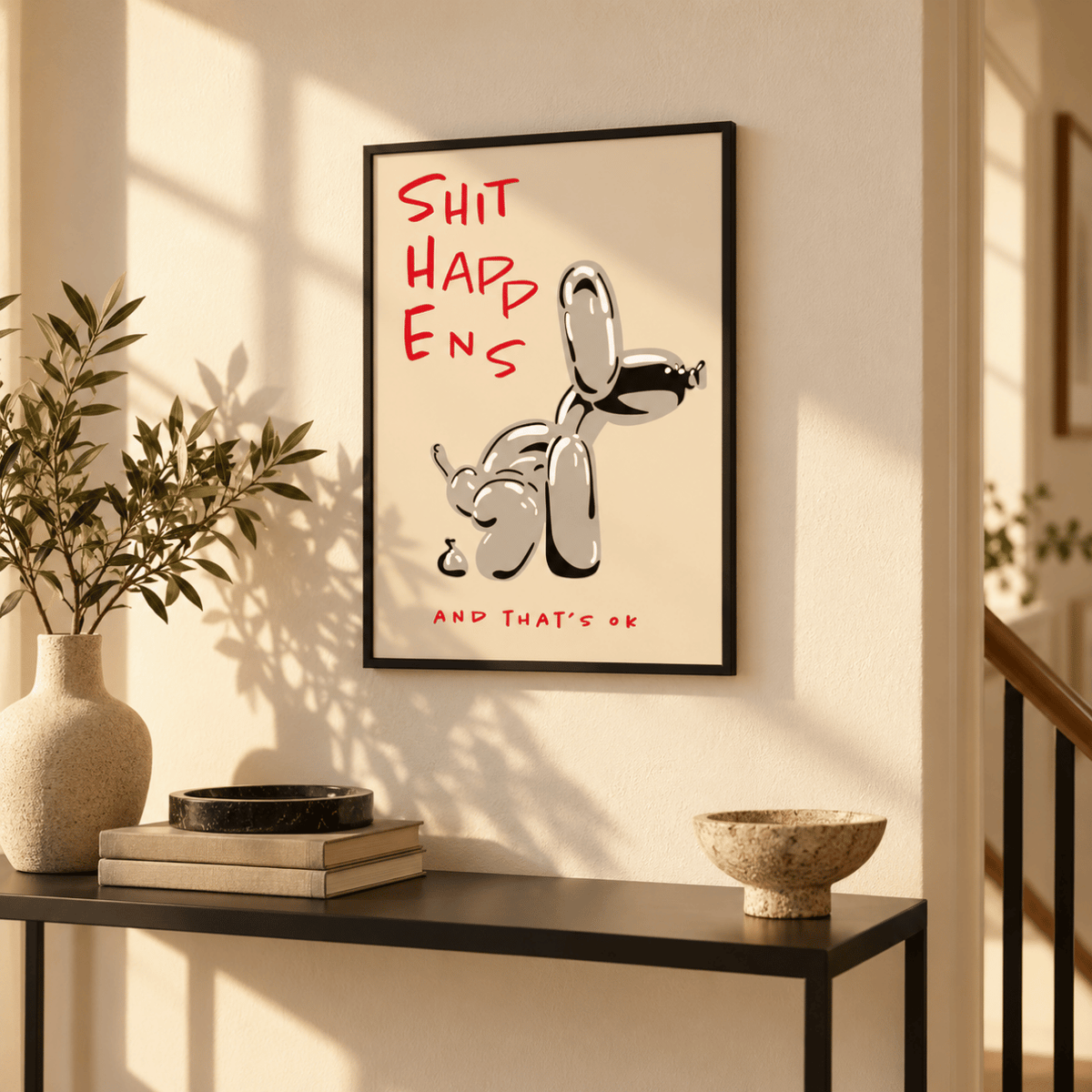 Shit Happens Balloon Dog Canvas Print