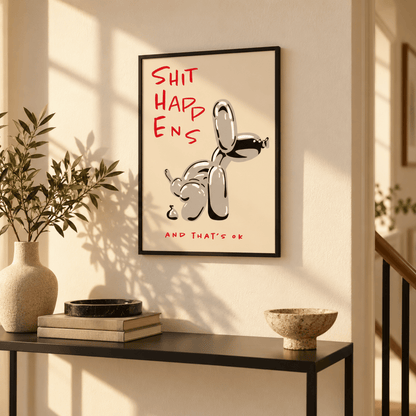 Shit Happens Balloon Dog Canvas Print