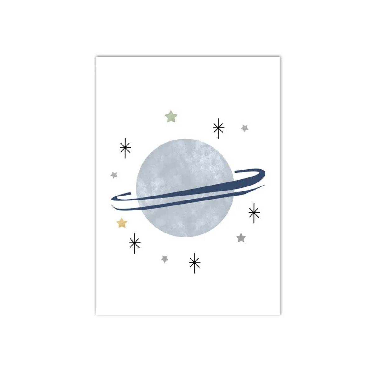 Starlit Saturn Nursery Canvas Print