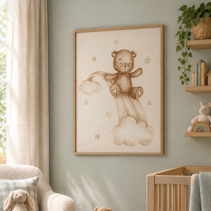 Starlight Journey Bear Canvas Print
