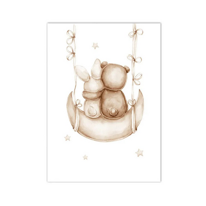 Crescent Companions Bear Canvas Print