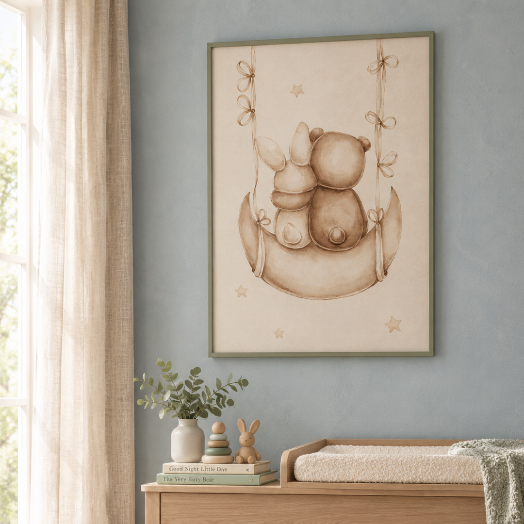 Crescent Companions Bear Canvas Print