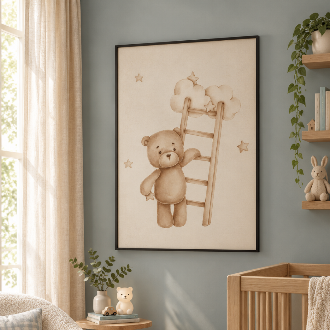 Reach For The Stars Bear Canvas Print