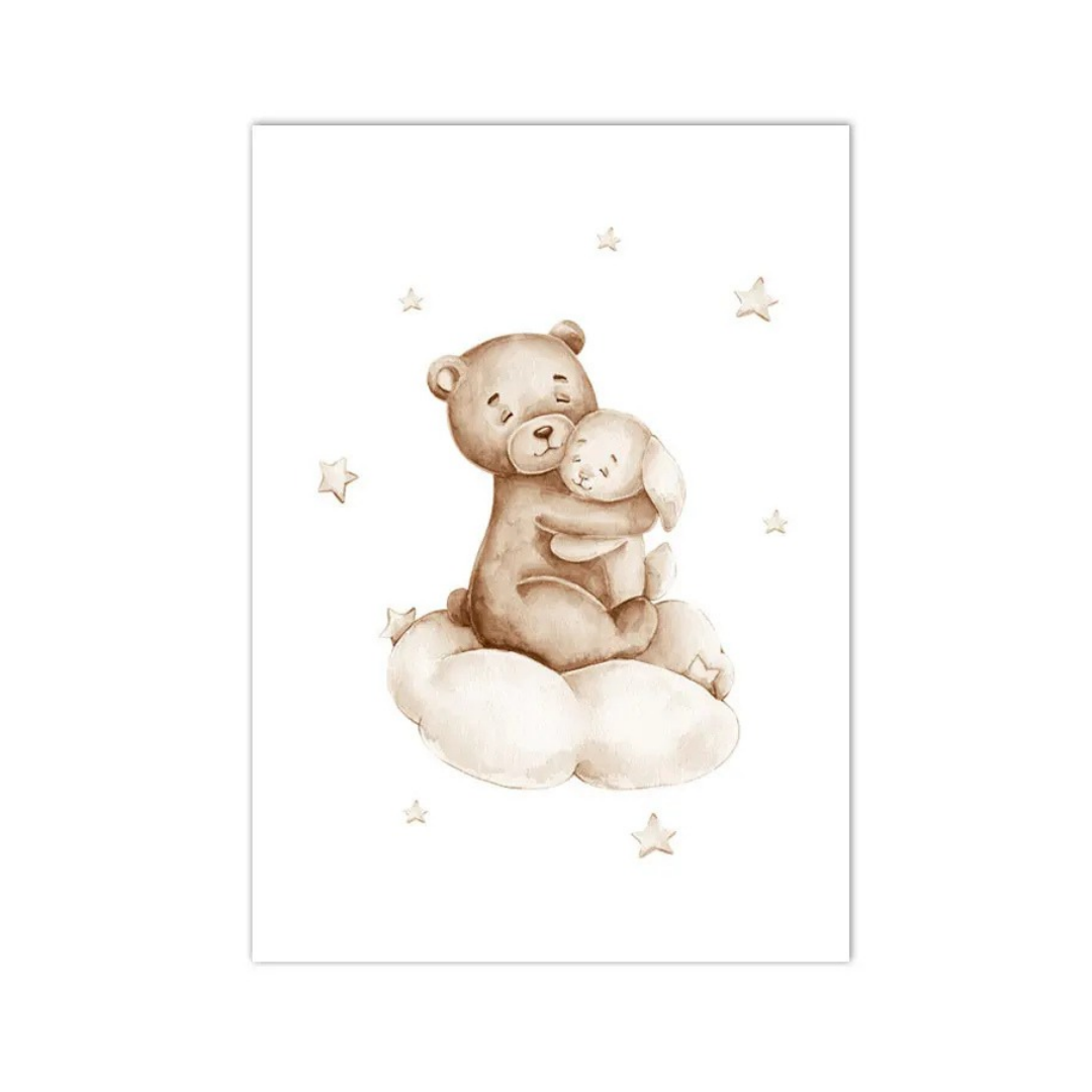 Starry Snuggle Bear Canvas Print