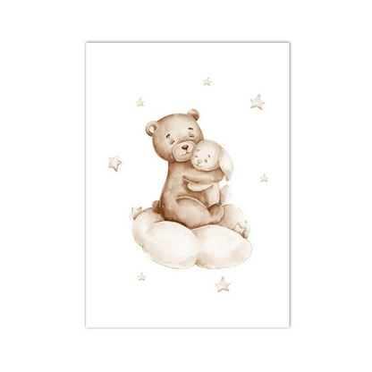 Starry Snuggle Bear Canvas Print