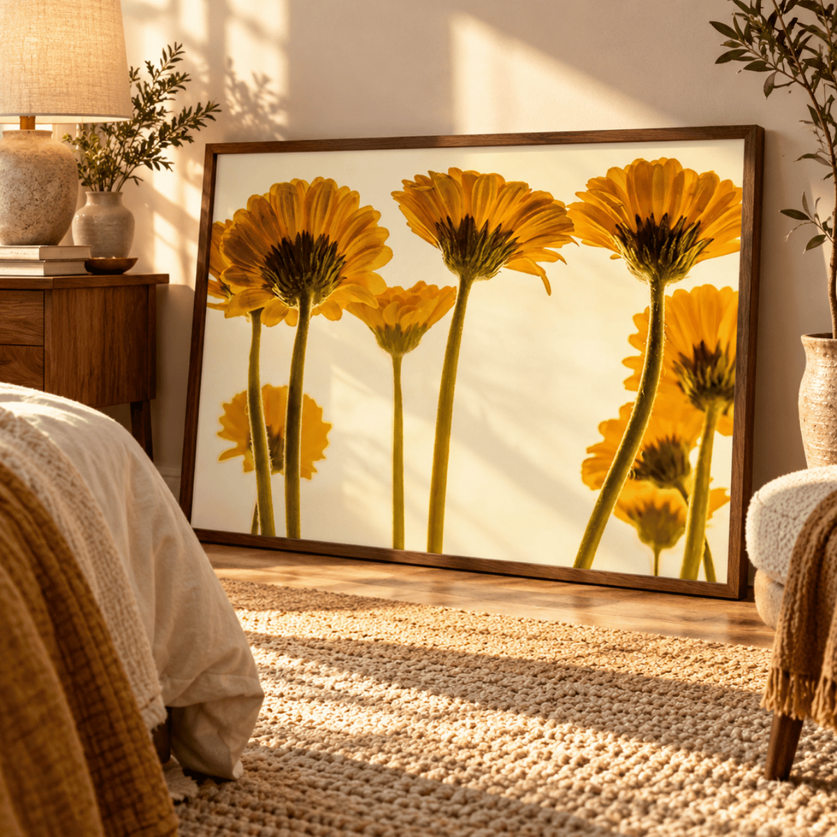 Golden Petal Glow Canvas Print