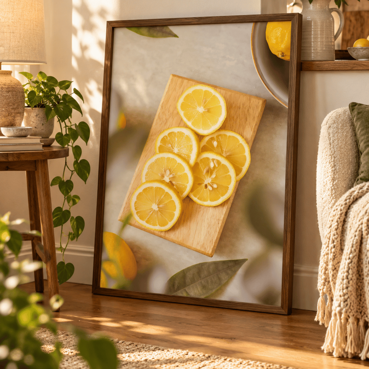 Lemon Light Still Life Canvas Print