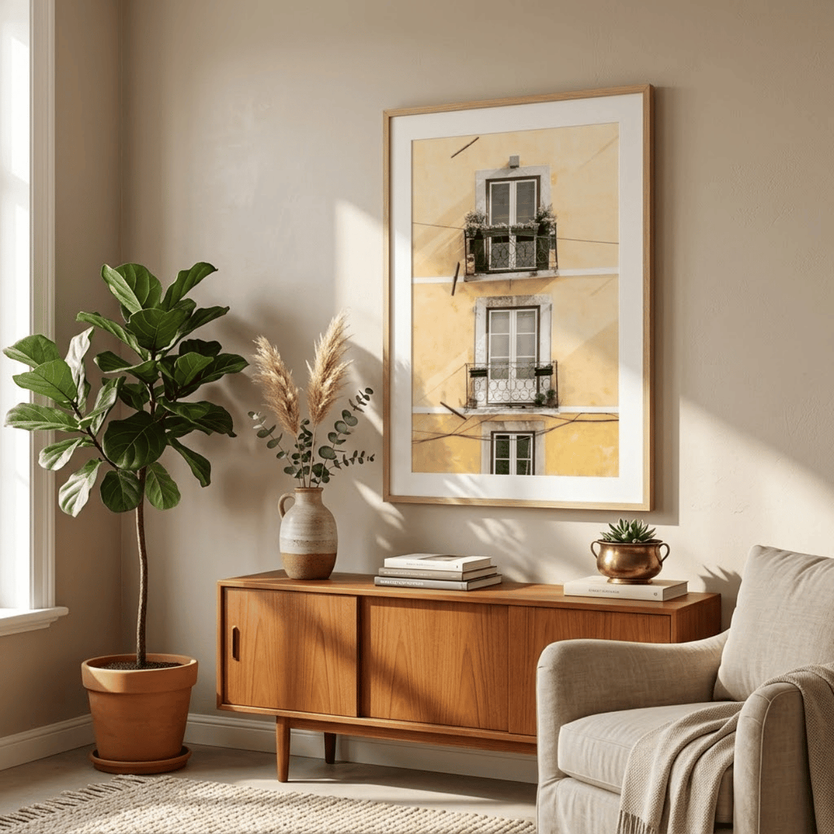 Golden Balcony Facade Canvas Print