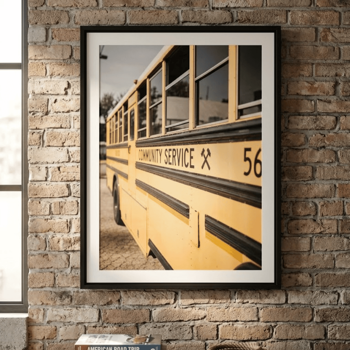 Golden Route School Bus Canvas Print