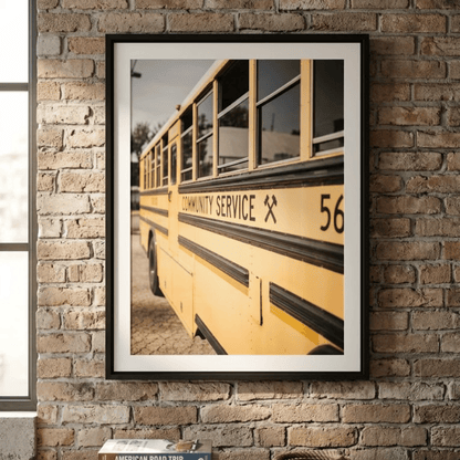 Golden Route School Bus Canvas Print