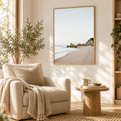 Footprints Along the Quiet Shore Canvas Print