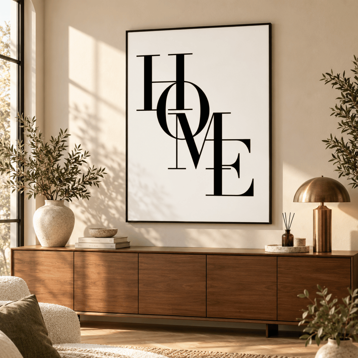 Home In Form Typography Canvas Print