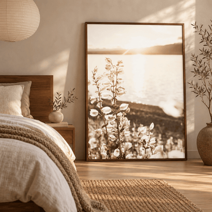 Golden Hour Wildflower Lake Canvas Print