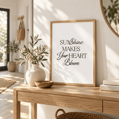 Heart In Bloom Sunshine Quote Canvas Print