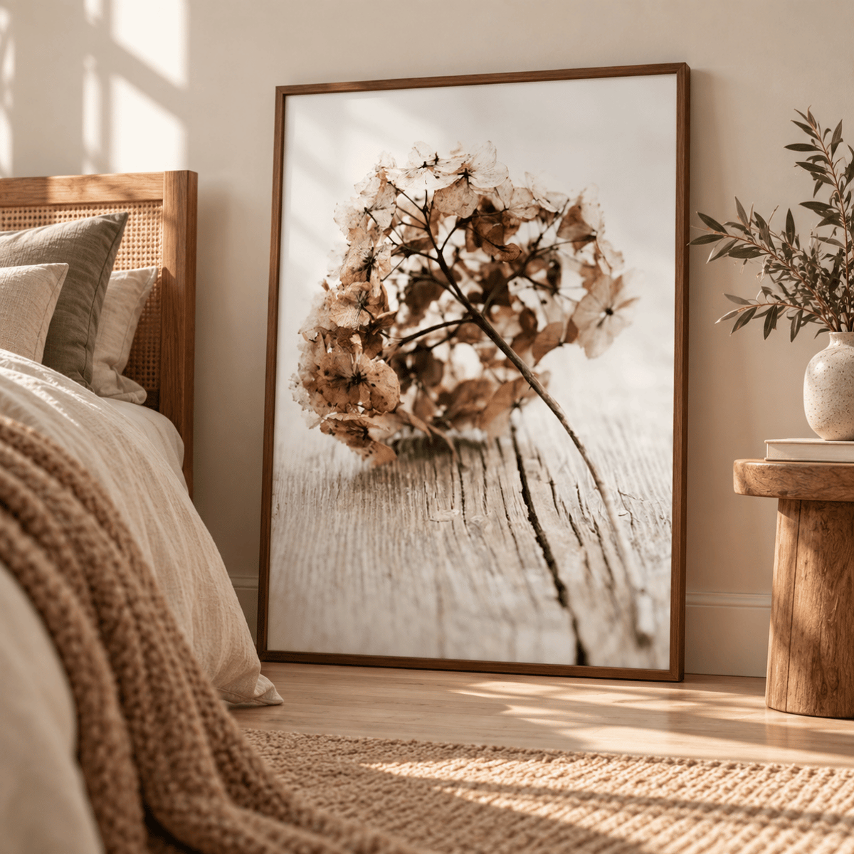 Faded Hydrangea Still Life Canvas Print