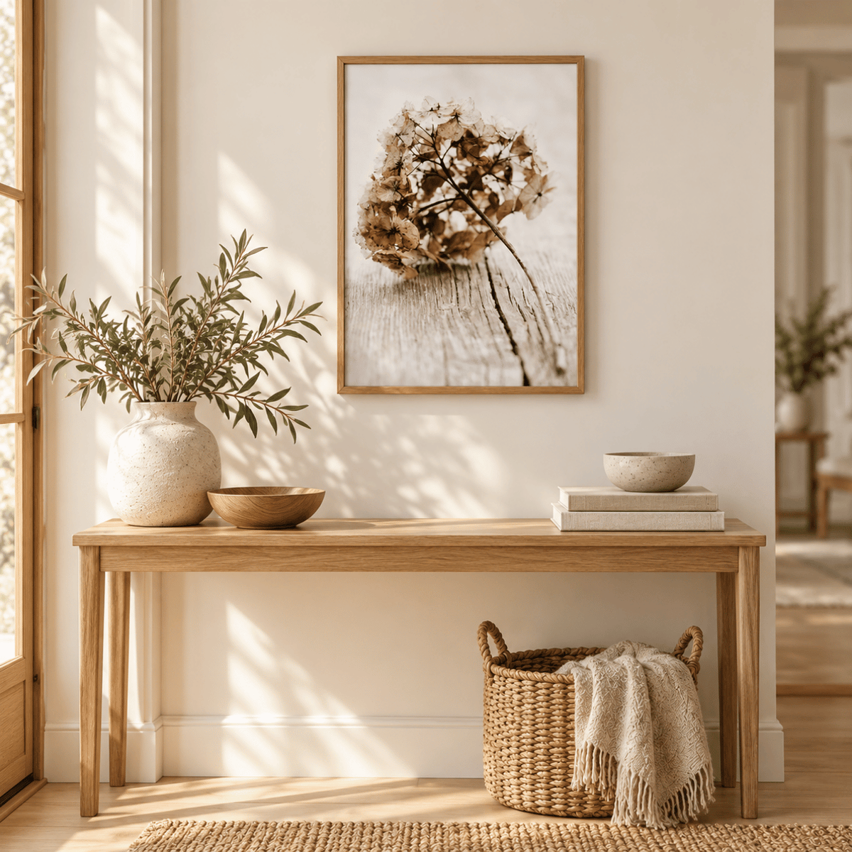 Faded Hydrangea Still Life Canvas Print