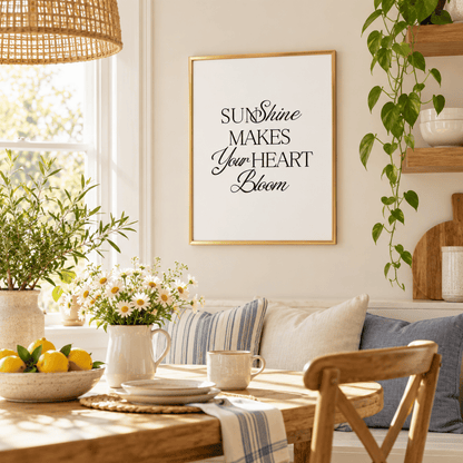 Heart In Bloom Sunshine Quote Canvas Print