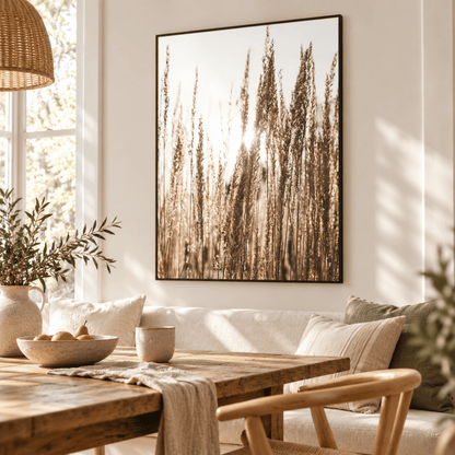 Sunlit Meadow Reeds Canvas Print