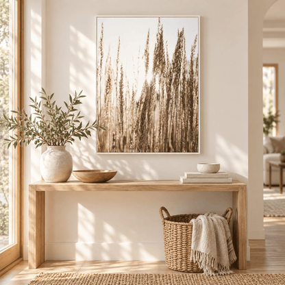 Sunlit Meadow Reeds Canvas Print