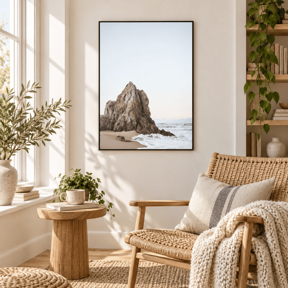 Solitary Rock Shore Canvas Print