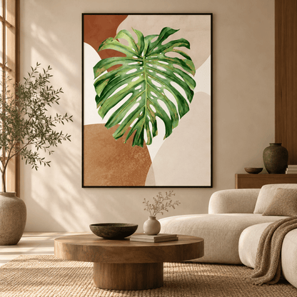 Monstera Earth Forms Canvas Print
