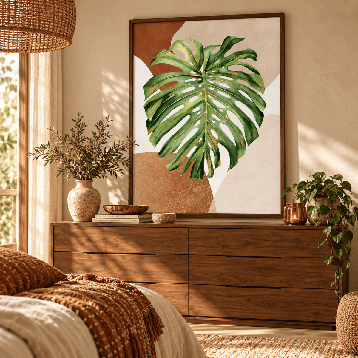 Monstera Earth Forms Canvas Print
