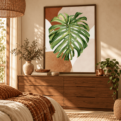Monstera Earth Forms Canvas Print
