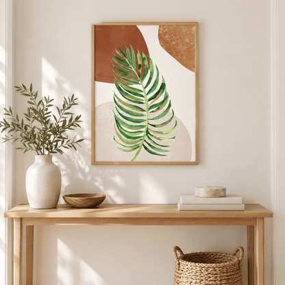 Terracotta Palm Frond Canvas Print
