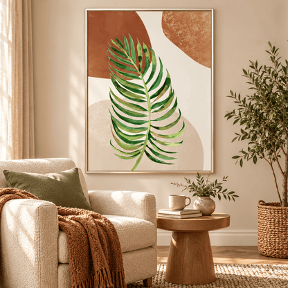 Terracotta Palm Frond Canvas Print