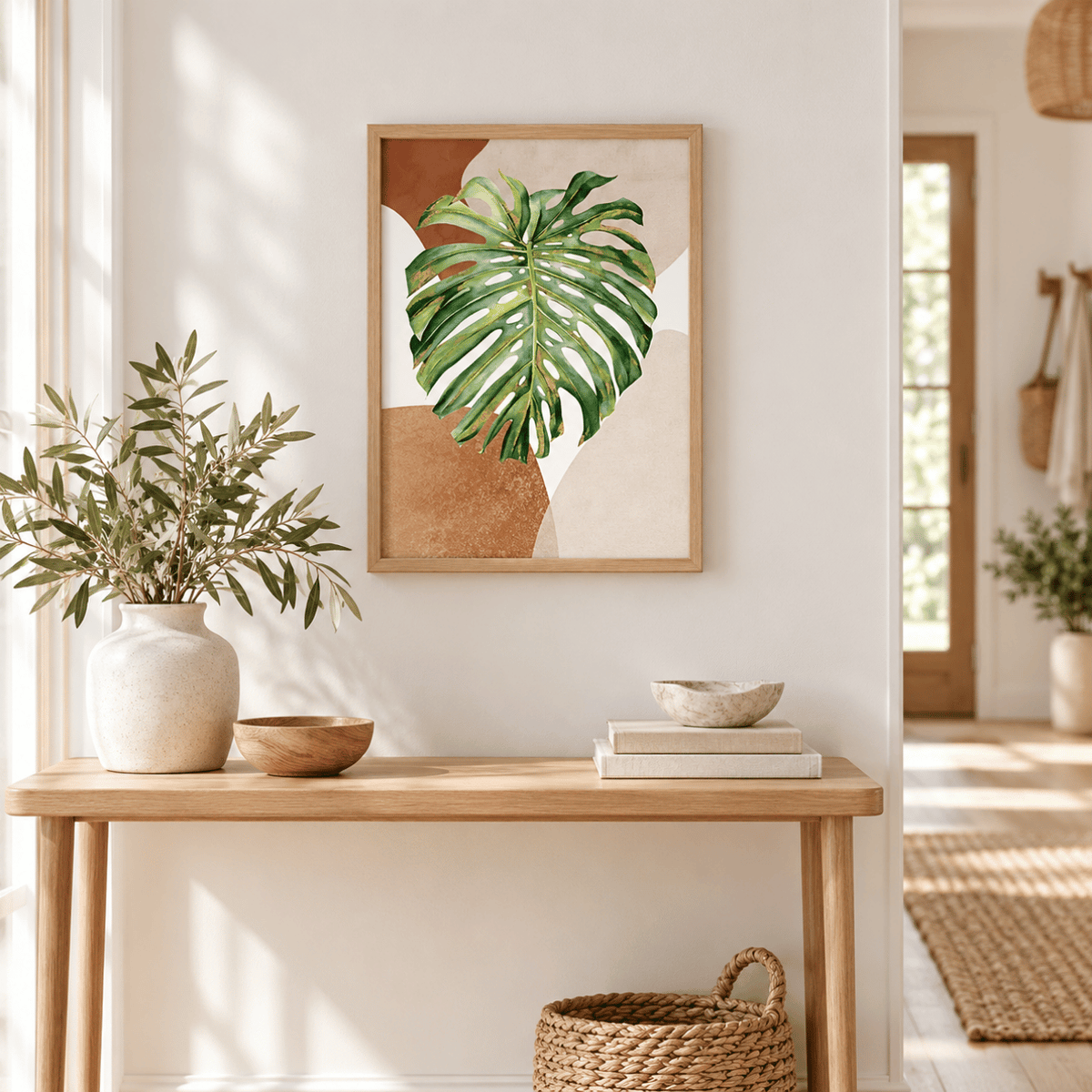Monstera Earth Forms Canvas Print