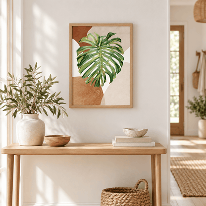 Monstera Earth Forms Canvas Print