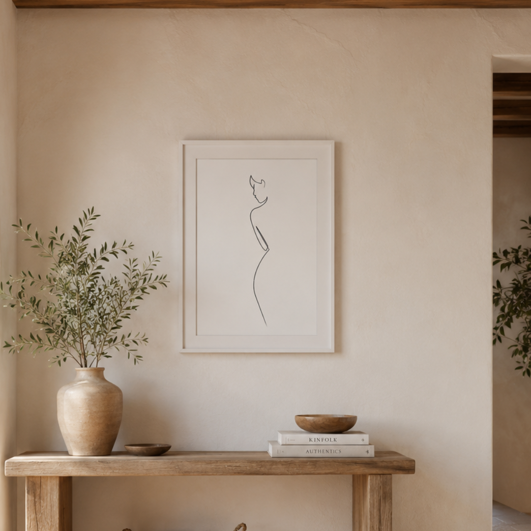Quiet Form Minimalist Female Line Art Canvas Print