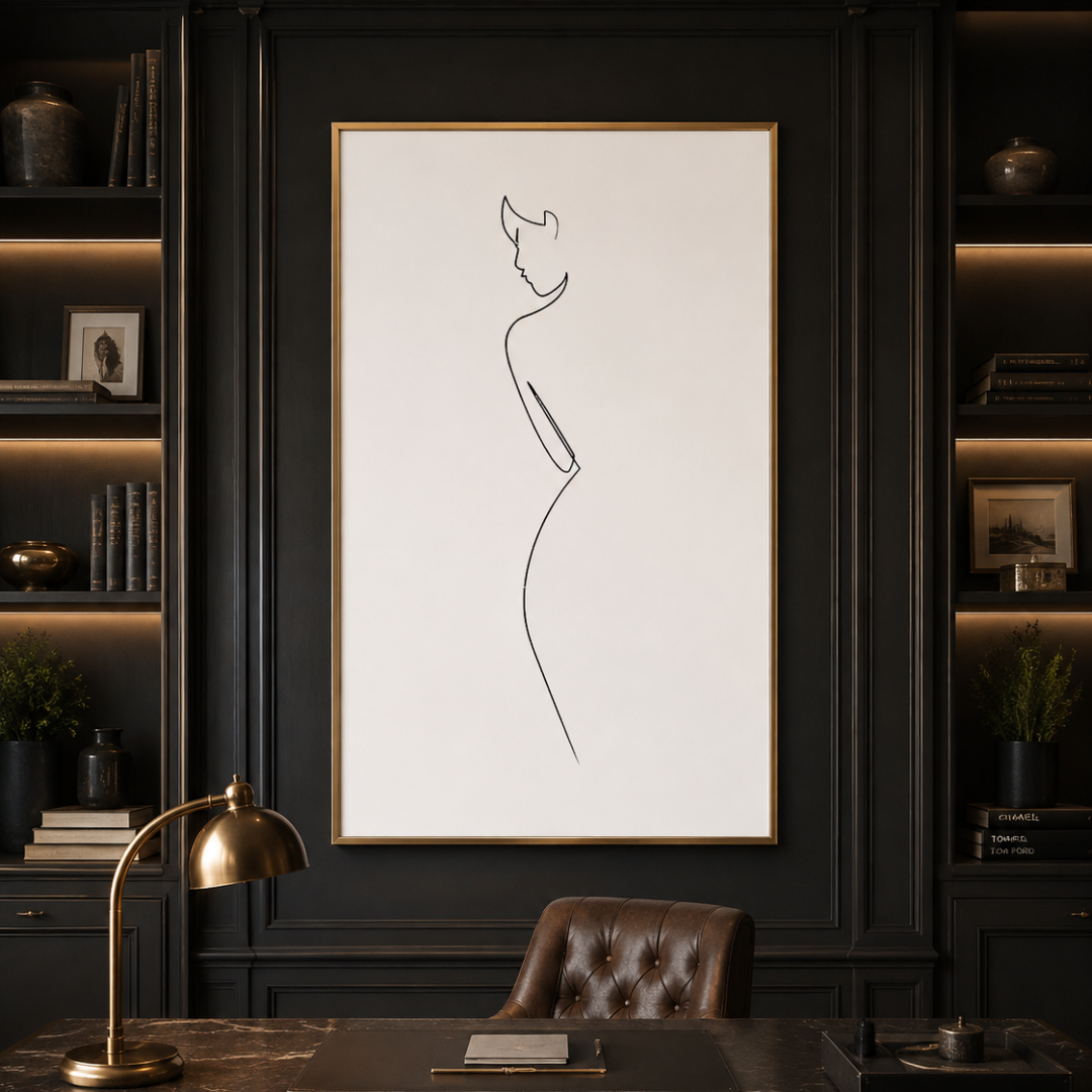 Quiet Form Minimalist Female Line Art Canvas Print