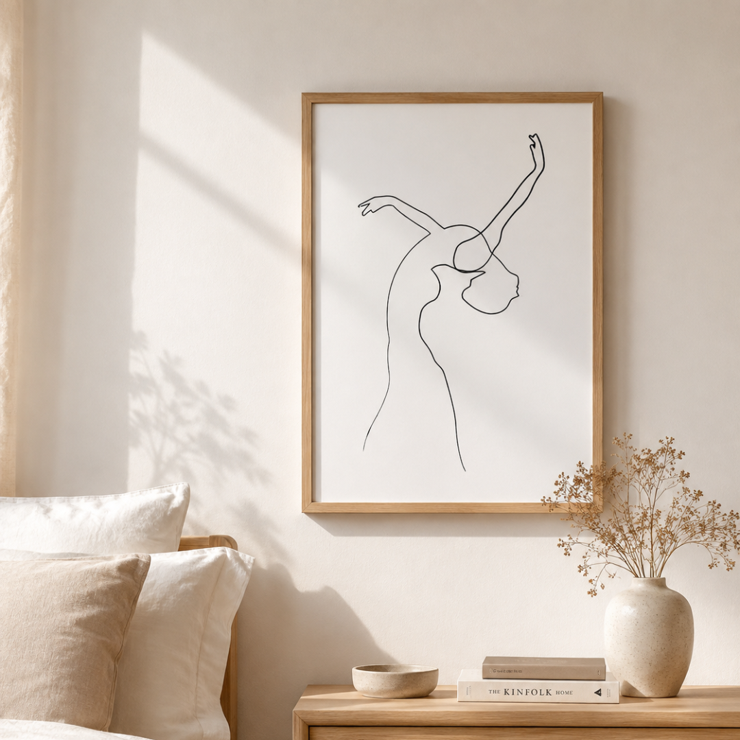 Free Spirit Dancing Figure Line Art Canvas Print