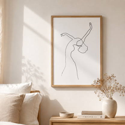 Free Spirit Dancing Figure Line Art Canvas Print