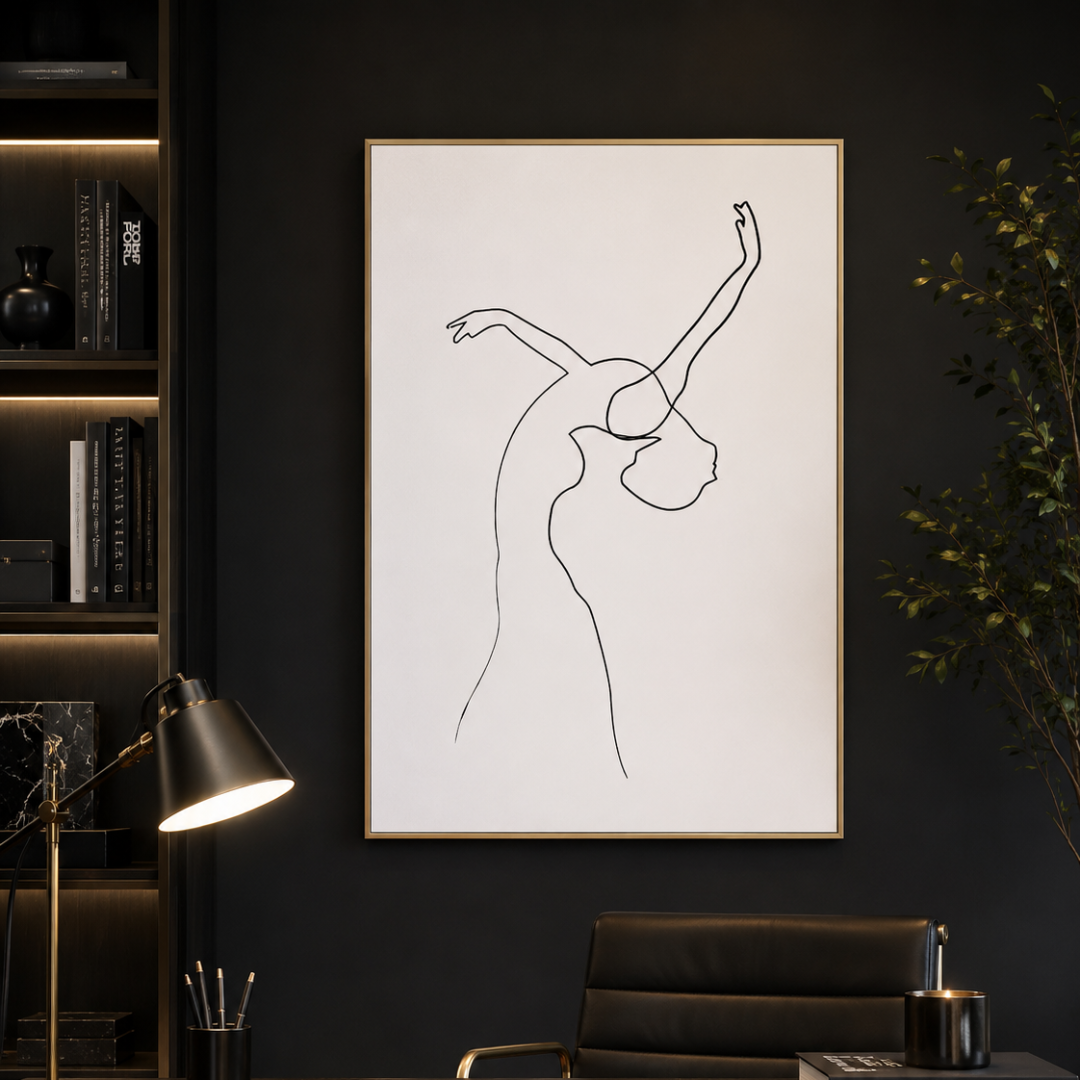 Free Spirit Dancing Figure Line Art Canvas Print