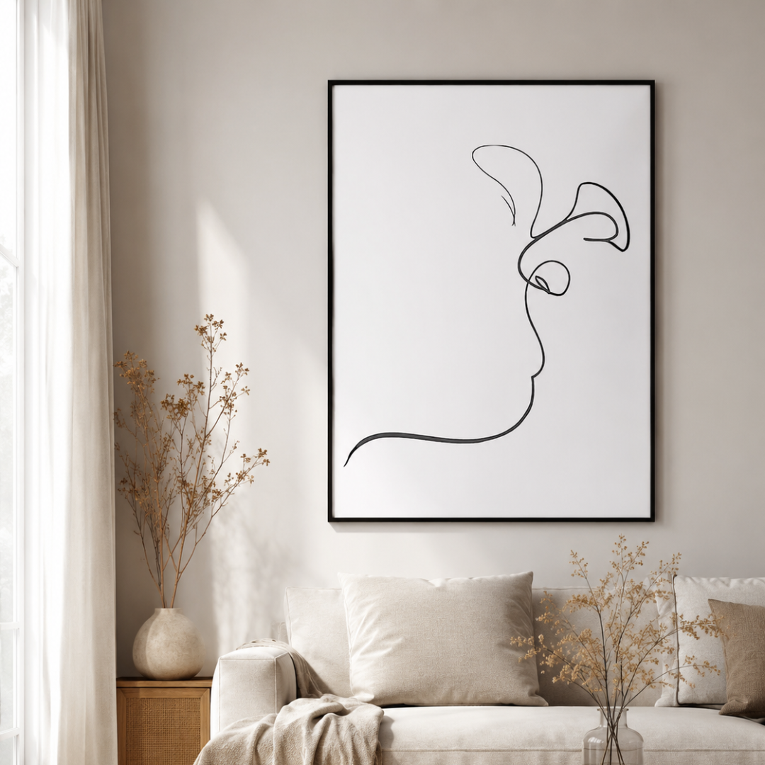 Mind in Motion Abstract Face Line Art Canvas Print